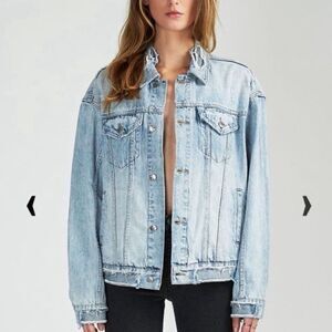 KSUBI Oversized Distressed Jean Jacket XS-runs big!